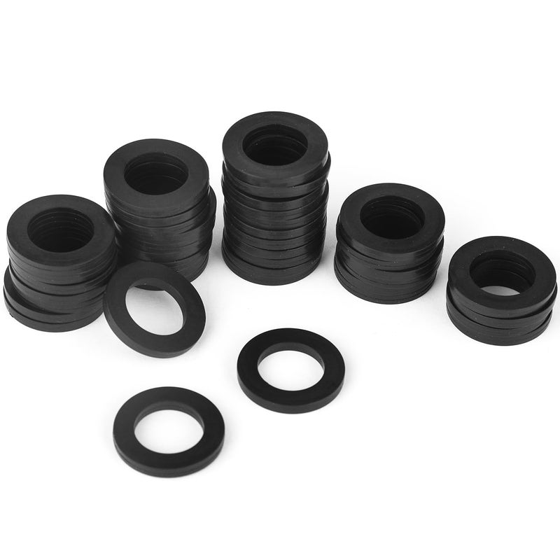 AuySier 40 Pcs Garden Hose Washer, Hose Gasket Washers, Abrasion Resistant Silicone O-Rings, Leakproof Sealing Gaskets Rings, Fit All Standard 3/4"" Garden Hose Fittings - Image 1